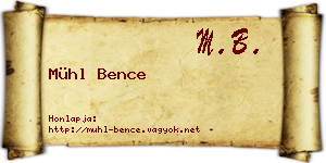 Mühl Bence névjegykártya